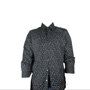 J Ferrer Black and white star button up